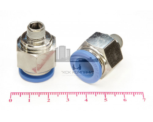 Пневмофитинг цанговый прямой с наружной резьбой PC 12-01 (R1/8)