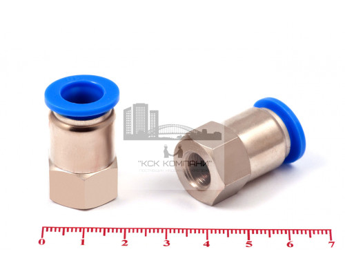 Пневмофитинг цанговый прямой с внутренней резьбой PCF 10-01 (R1/8)