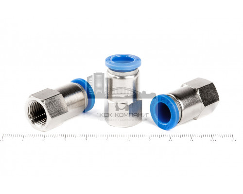 Пневмофитинг цанговый прямой с внутренней резьбой PCF 10-02 (R1/4)