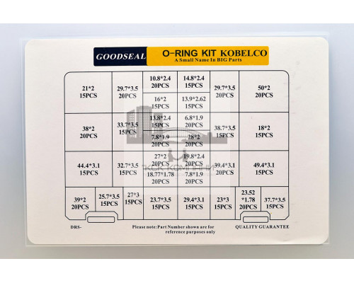 Набор колец резиновых уплотнительных O-Ring NBR90 KOBELCO 555шт