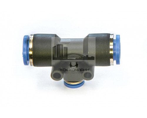 Фитинг пневматический цанговый пластиковый T-образный переходной PUT 10-6