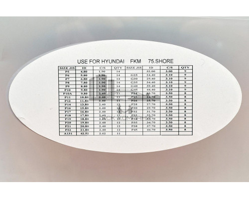Набор колец фторкаучуковых уплотнительных O-Ring FKM75 HYUNDAI 366шт