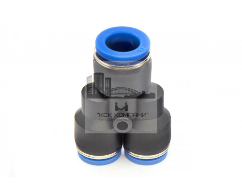 Фитинг пневматический цанговый пластиковый Y-образный переходной PW 12-10