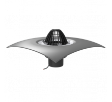 Кровельная воронка обогреваемая с обжимным фланцем, комплектуется листвоуловителем и ПВХ фартуком