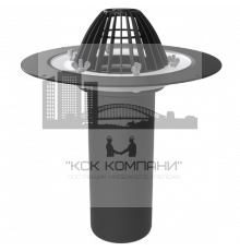 Надставной элемент с обжимным фланцем и листвоуловителем