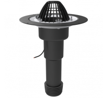 Воронка ремонтная обогреваемая, используется для непосредственного монтажа со стальными, чугунными или пластиковыми трубами диаметром 110