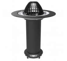 Надставной элемент с обжимным фланцем, листвоуловителем и дренажным фланцем типа Д1