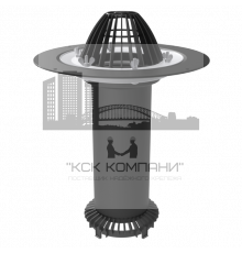 Надставной элемент с обжимным фланцем, листвоуловителем и дренажным фланцем типа Д1