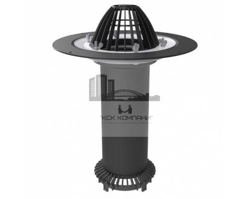 Надставной элемент с обжимным фланцем, листвоуловителем и дренажным фланцем типа Д1