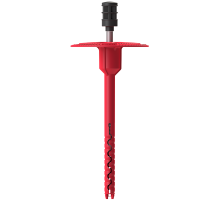 Полимерный тарельчатый дюбеляель с забивным распорным элементом из углеродистой стали с мелкойнакаткой и термоизоляционной головкой