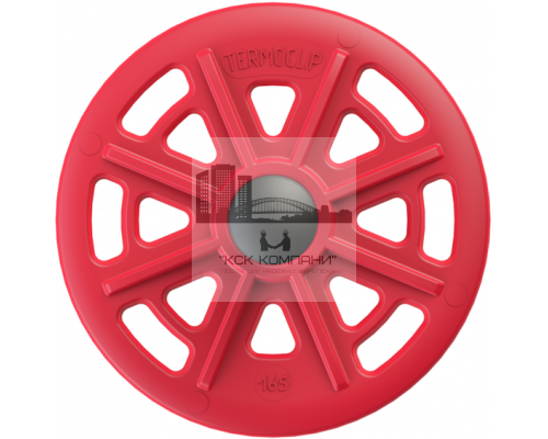 Полимерный тарельчатый дюбель с рёбрами ограничения глубины и забивным металлическим распорным элементом с мелкой накаткой и термоизо