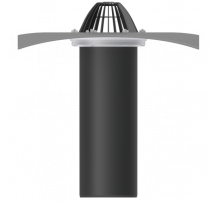 Кровельная воронка с обжимным фланцем, комплектуется листвоуловителем и ПВХ фартуком