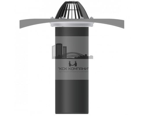 Кровельная воронка с обжимным фланцем, комплектуется листвоуловителем и ПВХ фартуком