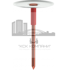 Металлический приварной изолированный штифт с прикрепленной к нему металлической прижимной шайбой для крепления технической и