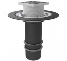 Надставной элемент с обжимным фланцем, запорным кольцом и трапом с опорным кольцом