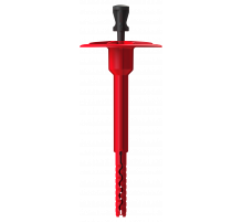 Полимерный тарельчатый дюбеляель с рёбрами ограничения глубины и  забивным полиамидным распорным элементом