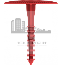 Тарельчатый полимерный дюбеляель без распорго элемента для крепления дренажного полотна к плоскости стены