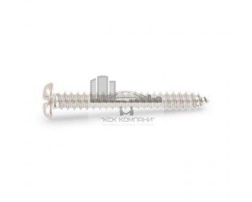 Саморез с острым концом DIN 7971 C A2 цилиндрической головкой прямой шлиц, 6.3x32 мм