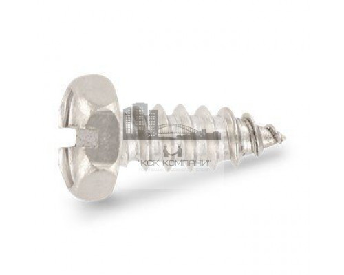 Винт самонарезающий с шестигранной головкой DIN 7976 C A2 SZ острым концом прямой шлиц, 4.2x16 мм