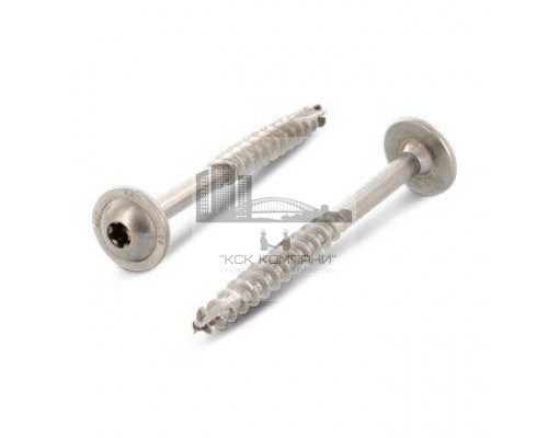 Art. 9250 A2 5,0X80/48 TX25 Шуруп нержавеющий с низкой полукруглой головкой с фланцем с режущей кромкой, неполная резьба, звездообразный шлиц TX (TORX)