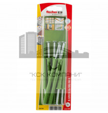 Дюбель-гвоздь fischer N S Green K NV с потайным бортиком и шурупом ЭКО, 8x100/60 мм