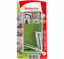 Дюбель универсальный fischer UX R WH Green K NV с Г-образным шурупом ЭКО, 6x35/4.5x53 мм