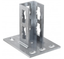 Фланец седельный fischer PSF 41 ZL для монтажных шин FUS гоц. сталь, 42x108x130x4 мм