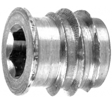 Футорка мебельная с резьбой ART 2163 шестигранный шлиц ОЦ, M6x12x12 мм