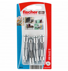 Металлический дюбель для пустотелых конструкций fischer HM S K NV с винтом ОЦ, 12x52/M6x60 мм