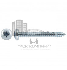 Саморез с полукруглой головкой DIN 7981 острым концом по металлу шлиц PH, 3.5x38 мм