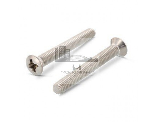 Винт с полупотайной головкой DIN 966 A2 полной резьбой шлиц PH, M5x10 мм