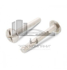 Винт с увеличенной полукруглой головкой NF E 25-129 A4 двойной прямой шлиц, M10x65 мм