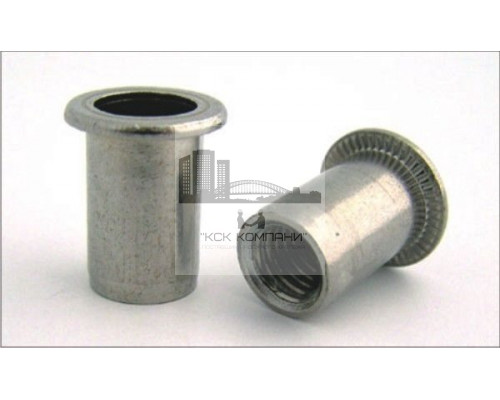 ZG-CBBZ M5x0,8x13,0 (0,5-3,0) Заклепка-гайка без насечек цилиндрическая с цилиндрическим бортиком, артикул М69383