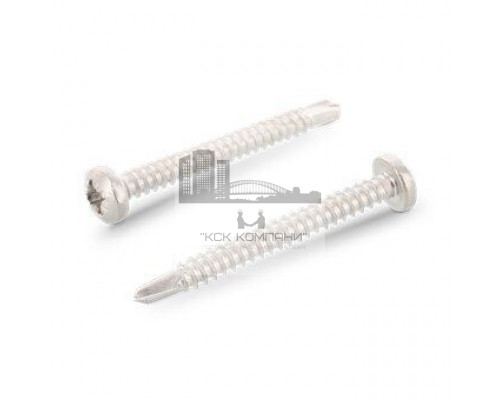 Саморез сверлоконечный по металлу DIN 7504 M A2 полукруглый шлиц PZ, 4.2x45 мм