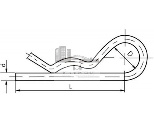 Шплинт пружинный DIN 11024 игольчатый ОЦ, 2x50x10