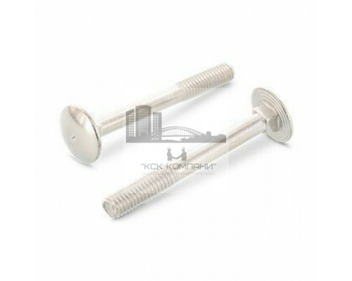 Болт с полукруглой головкой DIN 603 A4 квадратным подголовком и неполной резьбой, M8x90 мм