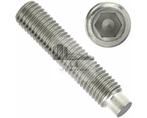 Винт установочный с цапфой DIN 915 A2 с внутренним шестигранником, M4x45 мм