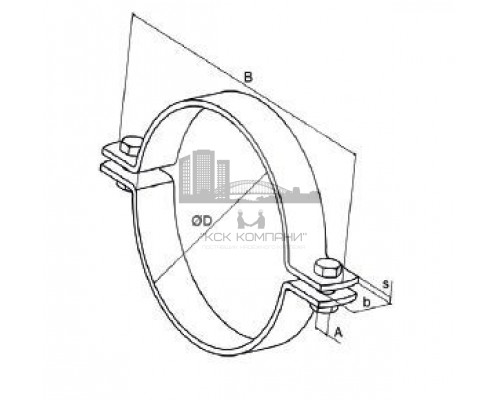 Хомут трубный fischer FMFSC для тяжелых нагрузок гоц. сталь 8.8, M16 220 мм (8)