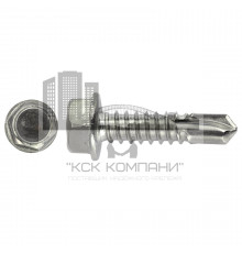 Саморез шестигранный с прессшайбой DIN 7504 K A2 сверлоконечный, 6.3x60 мм