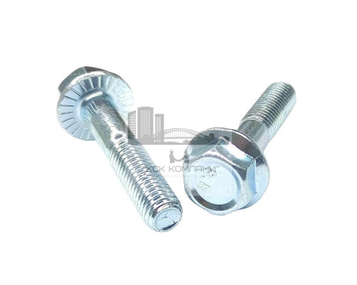 Болт с фланцем DIN 6921 8.8 насечками неполной резьбой ОЦ, M6x30 мм