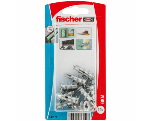 Дюбель металлический fischer GKM K NV самонарезающий для гипсокартона, 31 мм Дюбель металлический fischer GKM K NV самонарезающий для гипсокартона, 31 мм