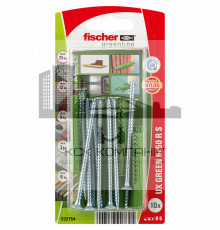 Дюбель универсальный fischer UX Green R S K NV с потайным шурупом ЭКО, 6x50/4.5x60 мм