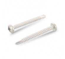 Саморез сверлоконечный по металлу DIN 7504 M A4 полукруглый шлиц PZ, 6.3x22 мм