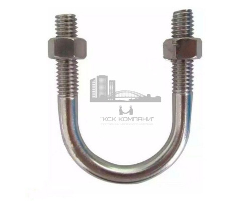 Хомут-скоба U-образная DIN 3570 A2 тип А без гаек для крепления труб, M10x38 (1)