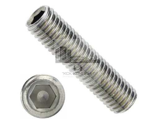 Винт установочный с внутренним шестигранником DIN 913 A2 с плоским концом, M3x30 мм