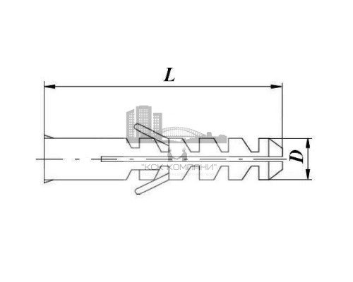 Дюбель распорный тип S DY-RY-S полипропилен, 12x60