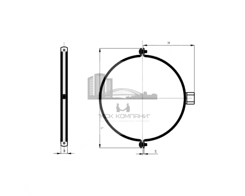 Хомут с резиновым профилем HVR для круглых воздуховодов, 200/М8