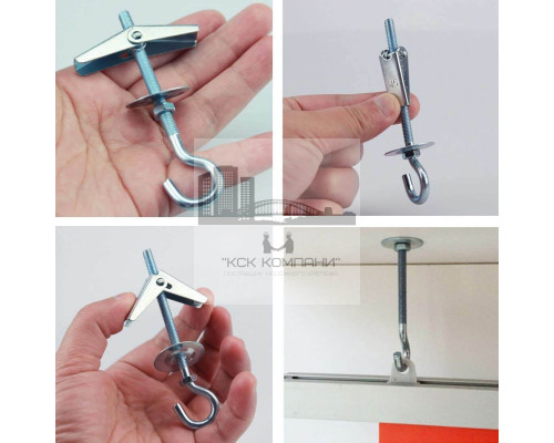 Дюбель складной пружинный DY-SK-P-KR с крюком ОЦ, M6 16x100 мм