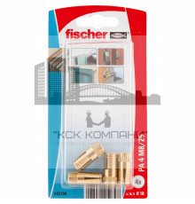 Дюбель латунный  PA4 для тонких плит, M8 10x25 мм