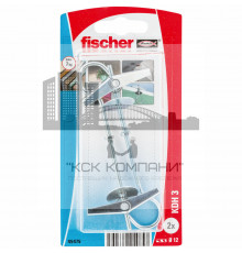 Дюбель пружинный с крюком fischer KDH 3 K NV для пустотелых материалов ОЦ, M3х80/12x105 мм